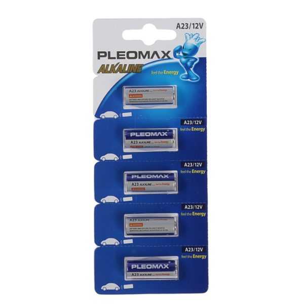 Батарейка алкалиновая Pleomax, A23 (MN21)-5BL, 12В, блистер, 5 шт.