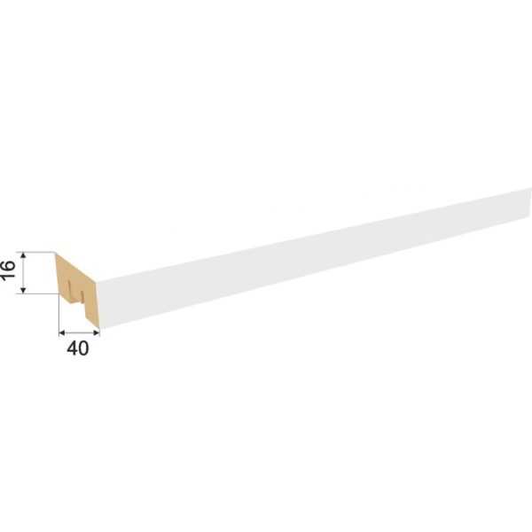 Интерьерная рейка МДФ "Бриона" Белый 2680х40х16 мм